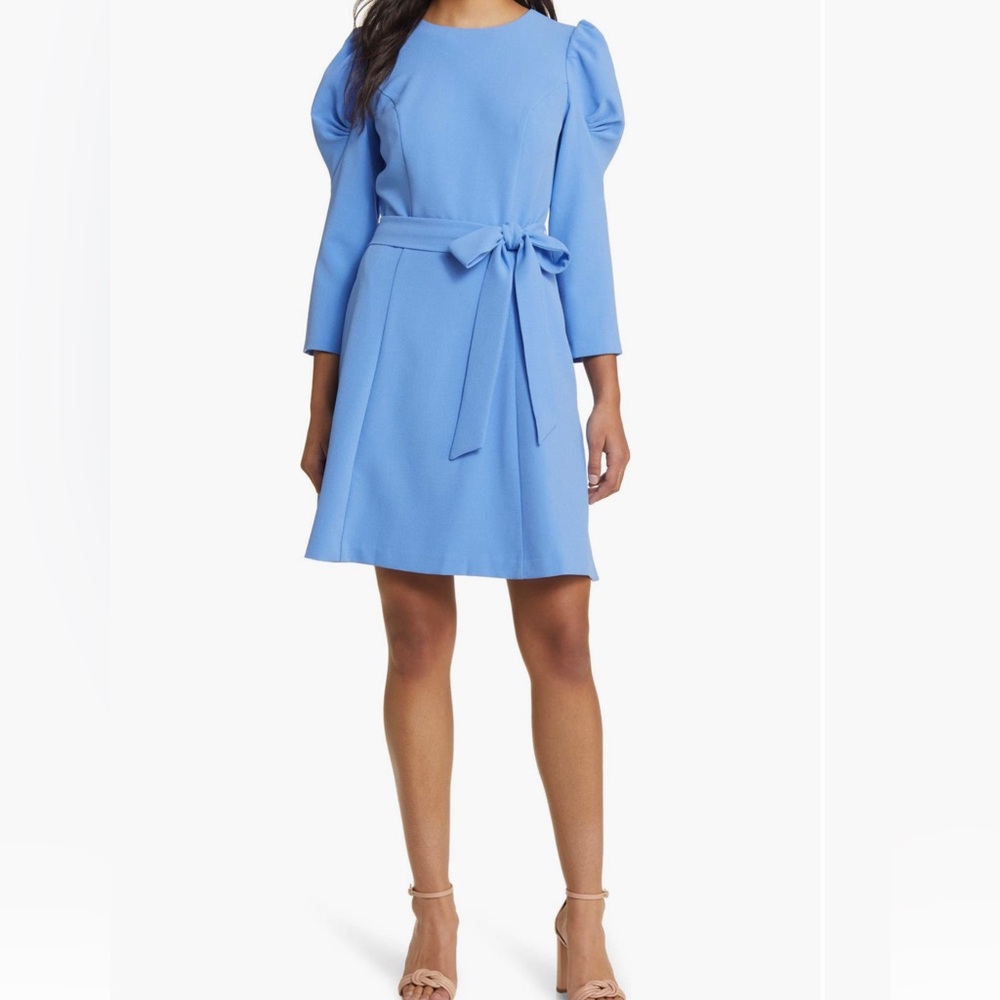 Eliza J tie belt A line dress